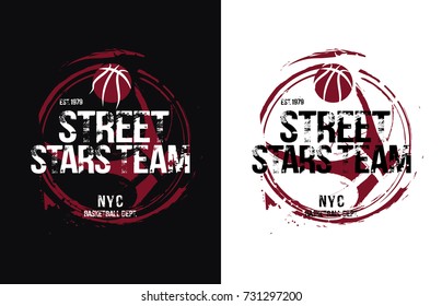 Basketball design. Vector illustration for t-shirt.