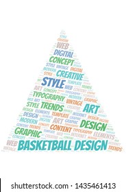 Basketball Design word cloud. Wordcloud made with text only.