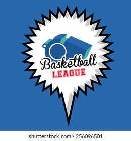 basketball desing over blue texture bubble  bacground vector illustration.