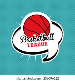 basketball desing over blue texture  bacground vector illustration.