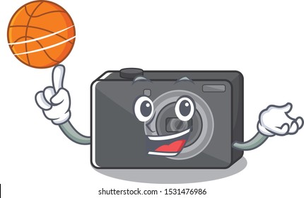 With basketball digital camera in the cartoon shape