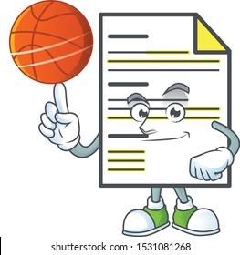 With basketball the document for a contract business.