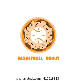basketball donut negative space concept vector illustration