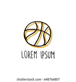 basketball doodle icon