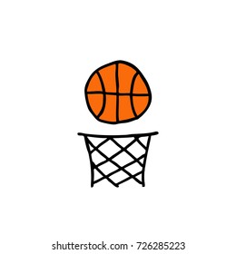 basketball doodle icon