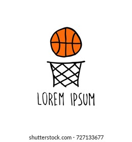 basketball doodle icon