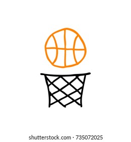 basketball doodle icon