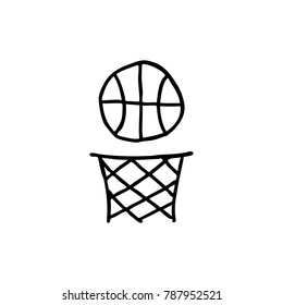 basketball doodle icon