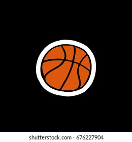 basketball doodle icon, sticker