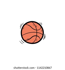 basketball doodle icon vector 