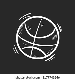 basketball doodle icon vector flat black