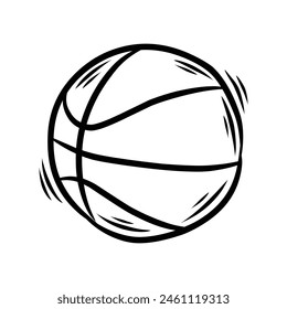 basketball doodle icon vector isolated white background
