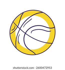 Basketball doodle icon with white background vector stock illustration