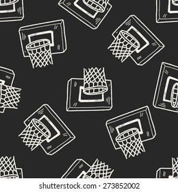 Basketball Doodle Seamless Pattern Background