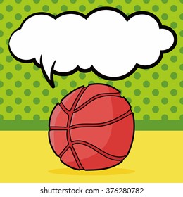 basketball doodle, speech bubble