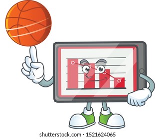 With basketball down chart horizontal table with mascot