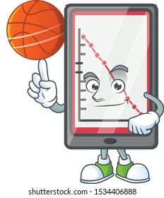 With basketball down chart vertical tablet character style.