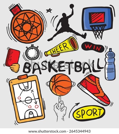 Basketball drawing vector icon. Hand Drawn Basketball Scribble vector. Basketball doodles vector