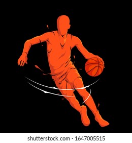 basketball dribbling motion splash silhouette