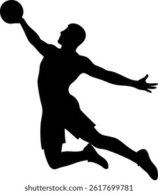 Basketball Dunk Silhouette Vector - Dynamic Athletic Motion Design