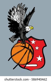 Basketball Eagle team graphic design vector art