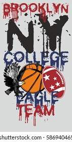 Basketball Eagle team graphic design vector art