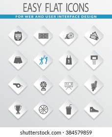 Basketball easy flat web icons for user interface design