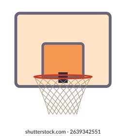 Basketball element. Game equipment, basketball hoop. Play stuff for professional sport. Cartoon flat vector illustration isolated on white background