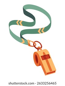 Basketball element. Game equipment, whistle. Play stuff for professional sport. Cartoon flat vector illustration isolated on white background