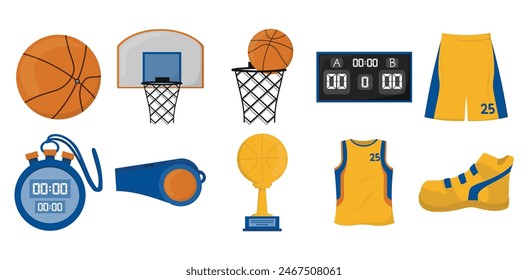 Basketball Element Illustration Collection Set