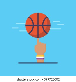 Basketball emblem and logo design. Flat modern basketball icon. Isolated vector illustration