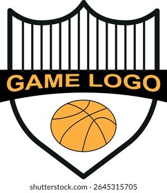 Logotipo de emblema de basquete - Sport Shield Badge Vetor