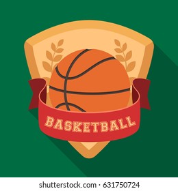 Basketball emblem.Basketball single icon in flat style vector symbol stock illustration web.
