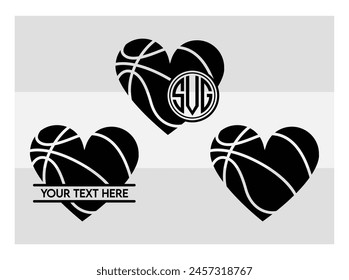 Basketball Eps, Basketball Silhouette, Fire Basketball, Ball, Clipart, Basketball Monogram, Circle Monogram , Split Monogram