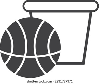 basketball equipment illustration in minimal style isolated on background