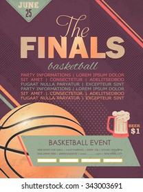 Basketball Event Flyer, Poster Template Geometric Background Design