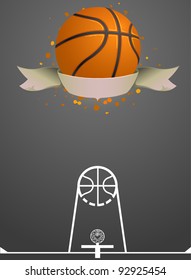 Basketball event poster, outdoor streetball, vector illustration