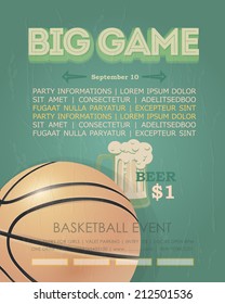 Basketball Event Poster Template Vector Background 
