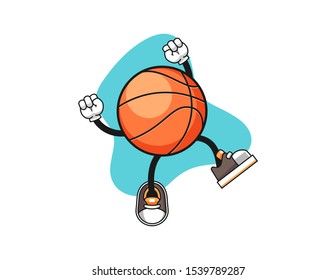 Basketball excited cartoon. Mascot Character vector.