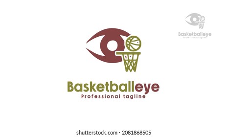 Basketball eye logo design. vector