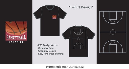 baloncesto fanáticos de los deportes de diseño vectorial para camisetas y mercadería