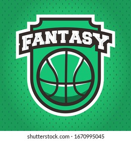 Basketball fantasy league logo template. Basketball modern design. Vector illustration