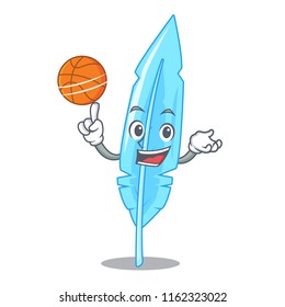 With basketball feather character cartoon style