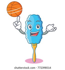 With basketball feather duster character cartoon