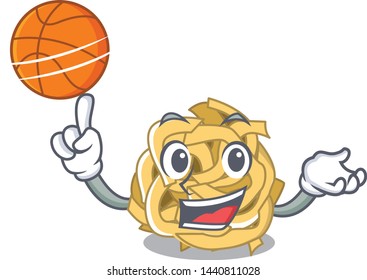 With basketball fettucine isolated with in the mascot