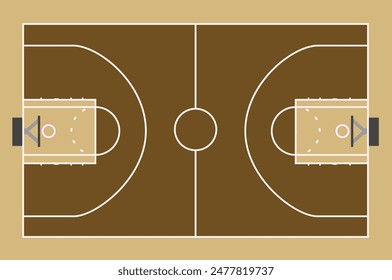 Basketball field area. vector illustration