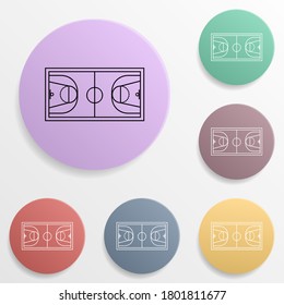 Basketball field badge color set icon. Simple glyph, flat vector of sport icons for ui and ux, website or mobile application