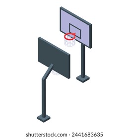 Basketball field boards icon isometric vector. Sport equipment. Outdoor sport