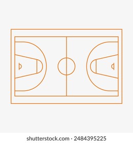 Basketball field. Court plan. Tactics sport game board. Vector Illustration