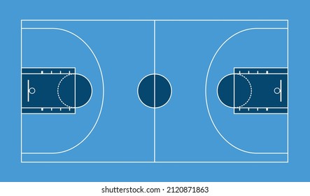 Basketball field drawing. vector illustration